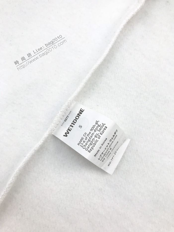 welldone男裝 多彩字母塗鴉logo印花 welldone白色圓領衛衣  ydi3089